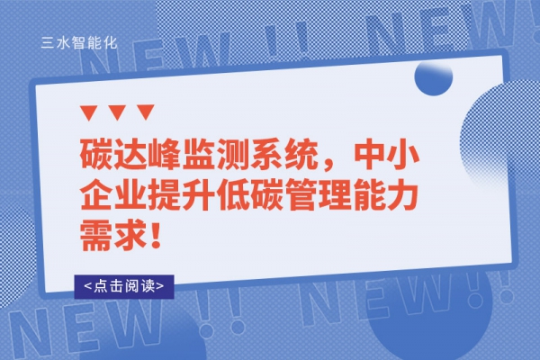 碳達(dá)峰監(jiān)測系統(tǒng)，中小企業(yè)提升低碳管理能力需求！